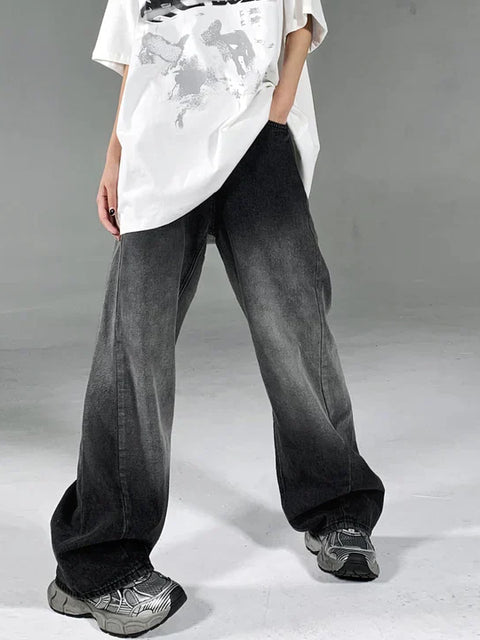 Black Shaded Baggy Fit Jeans