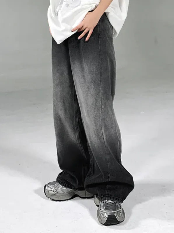 Black Shaded Baggy Fit Jeans