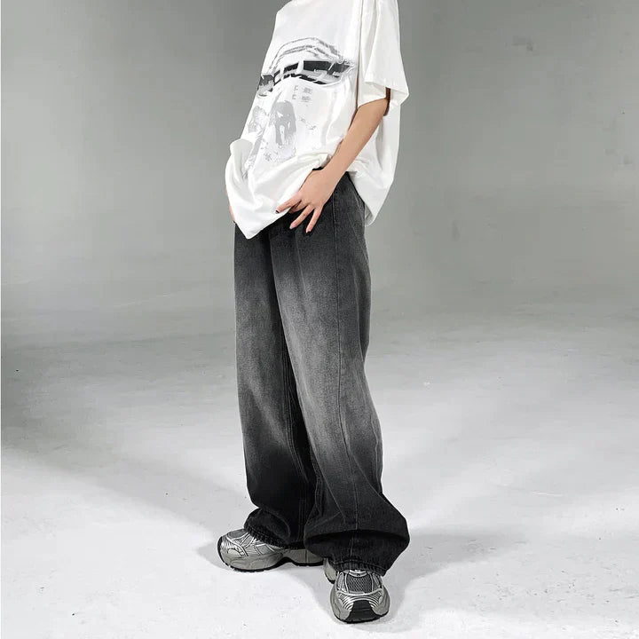Black Shaded Baggy Fit Jeans
