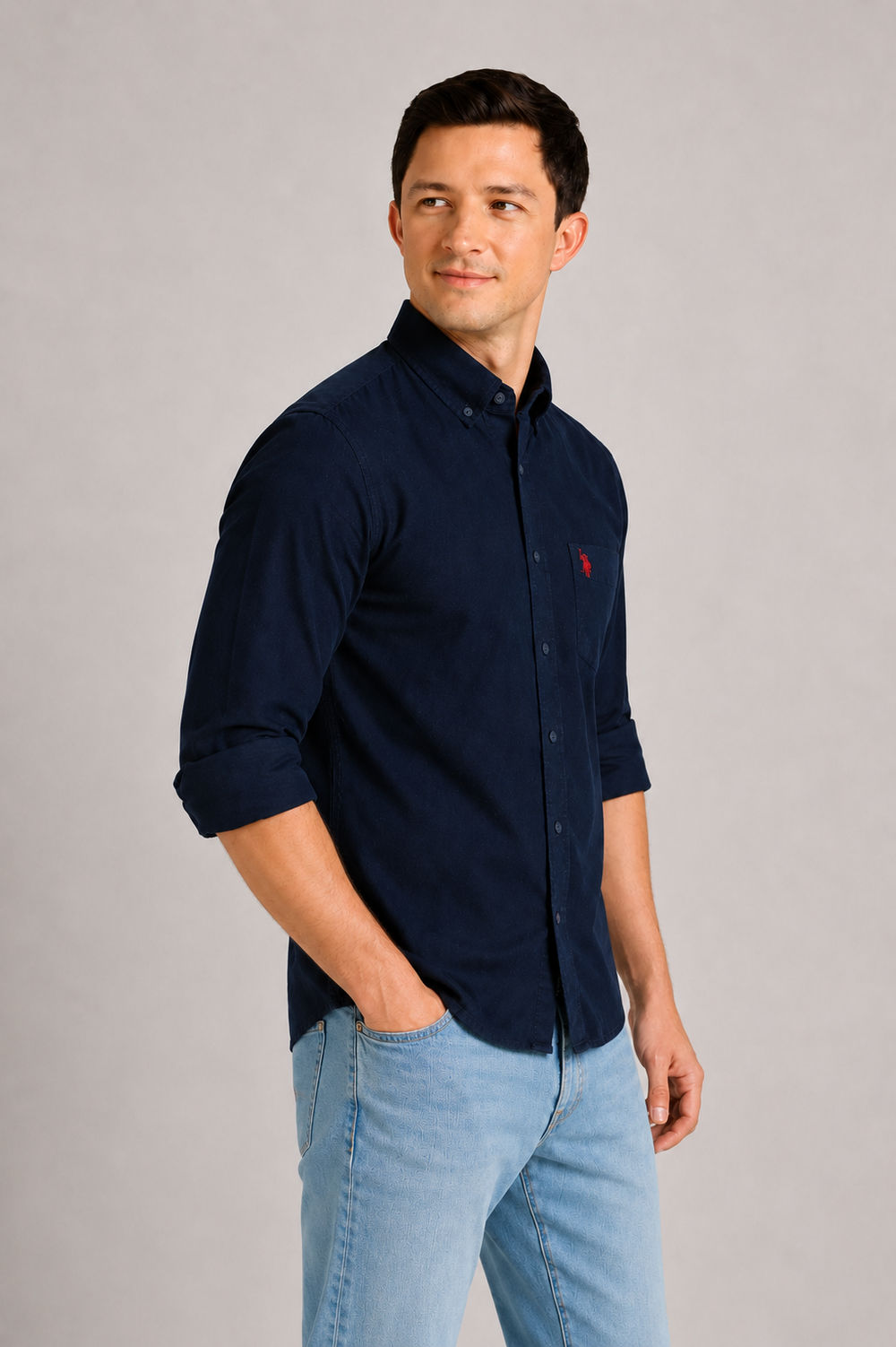 Corduroy Navy Blue Shirt