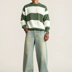 Green Washed Loose Fit Jeans Full View By Waysho
