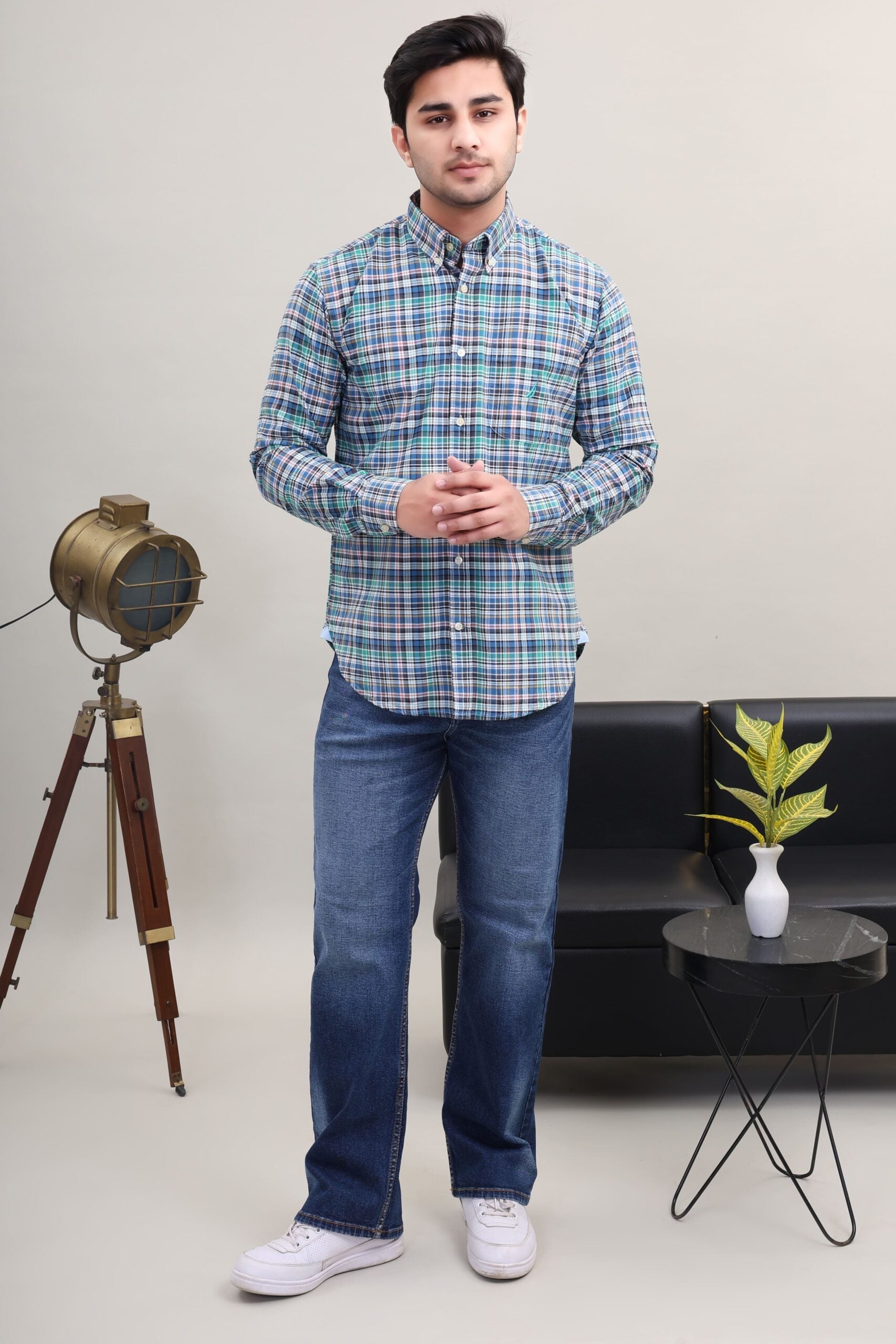 NAUTICA Checked Casual Cotton Shirt