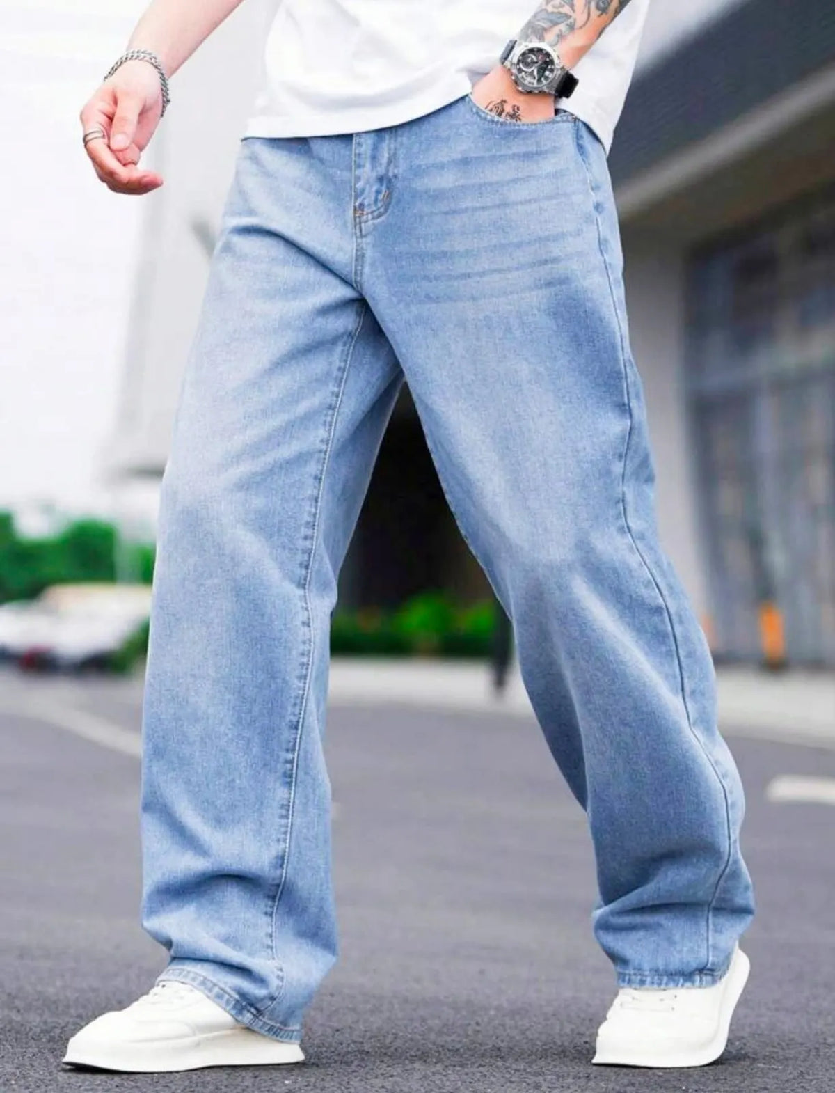 Ice Blue Baggy Jeans