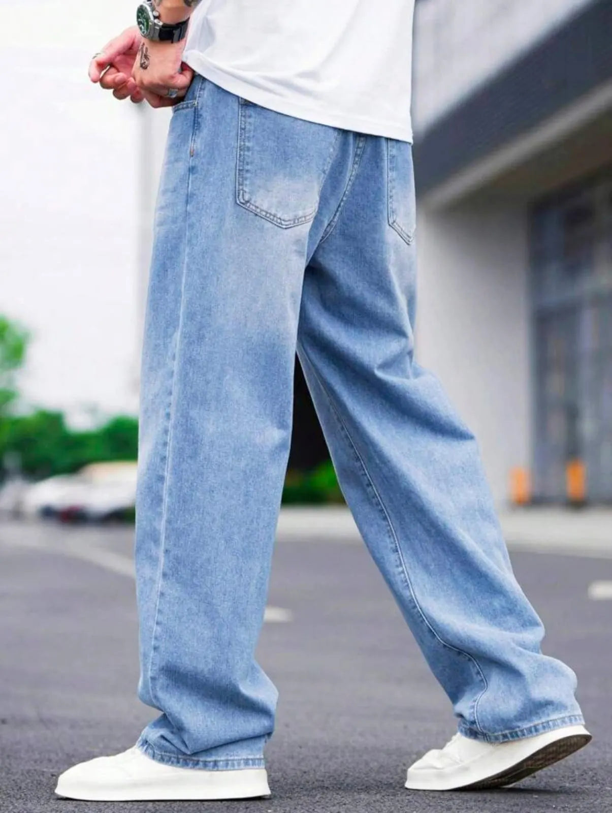 Ice Blue Baggy Jeans