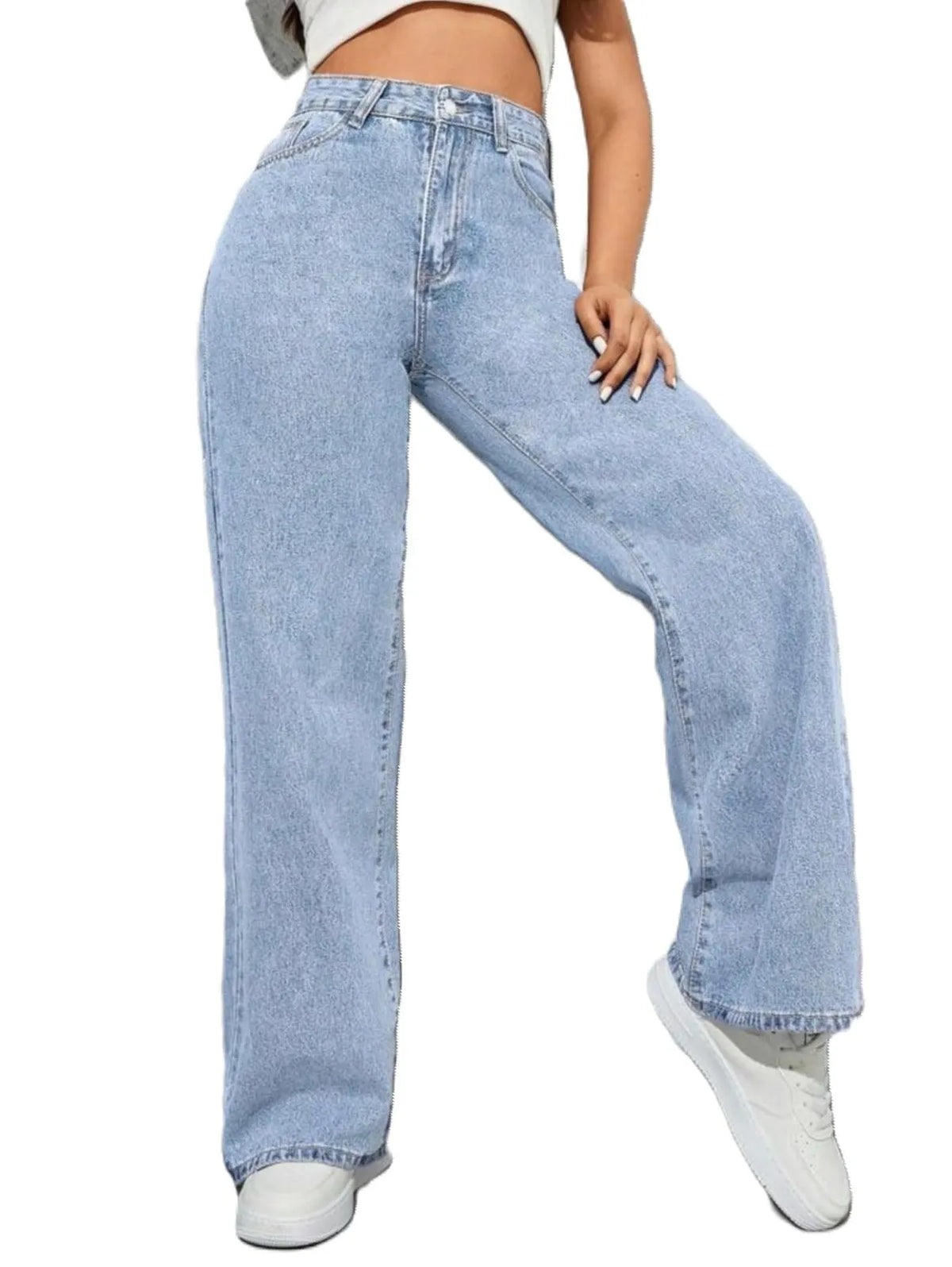 Ice Blue Wide Jeans