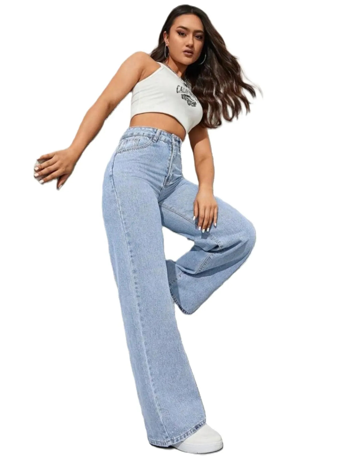 Ice Blue Wide Jeans
