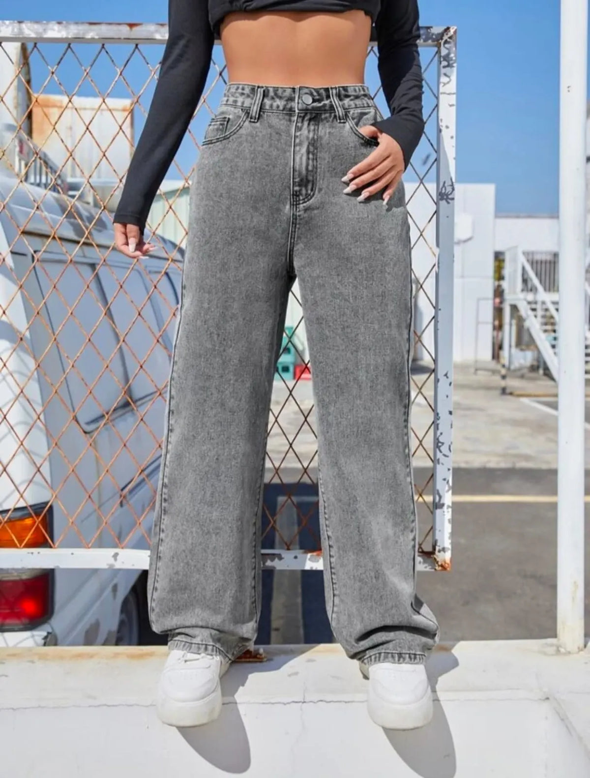 Light Gray Wide Jeans