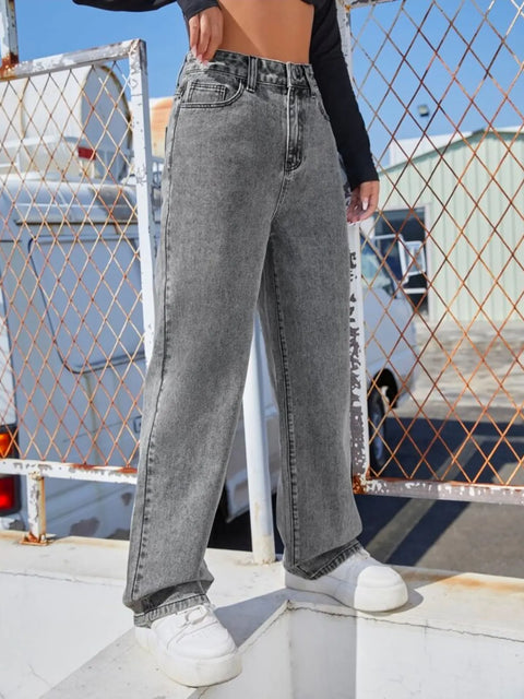Light Gray Wide Jeans