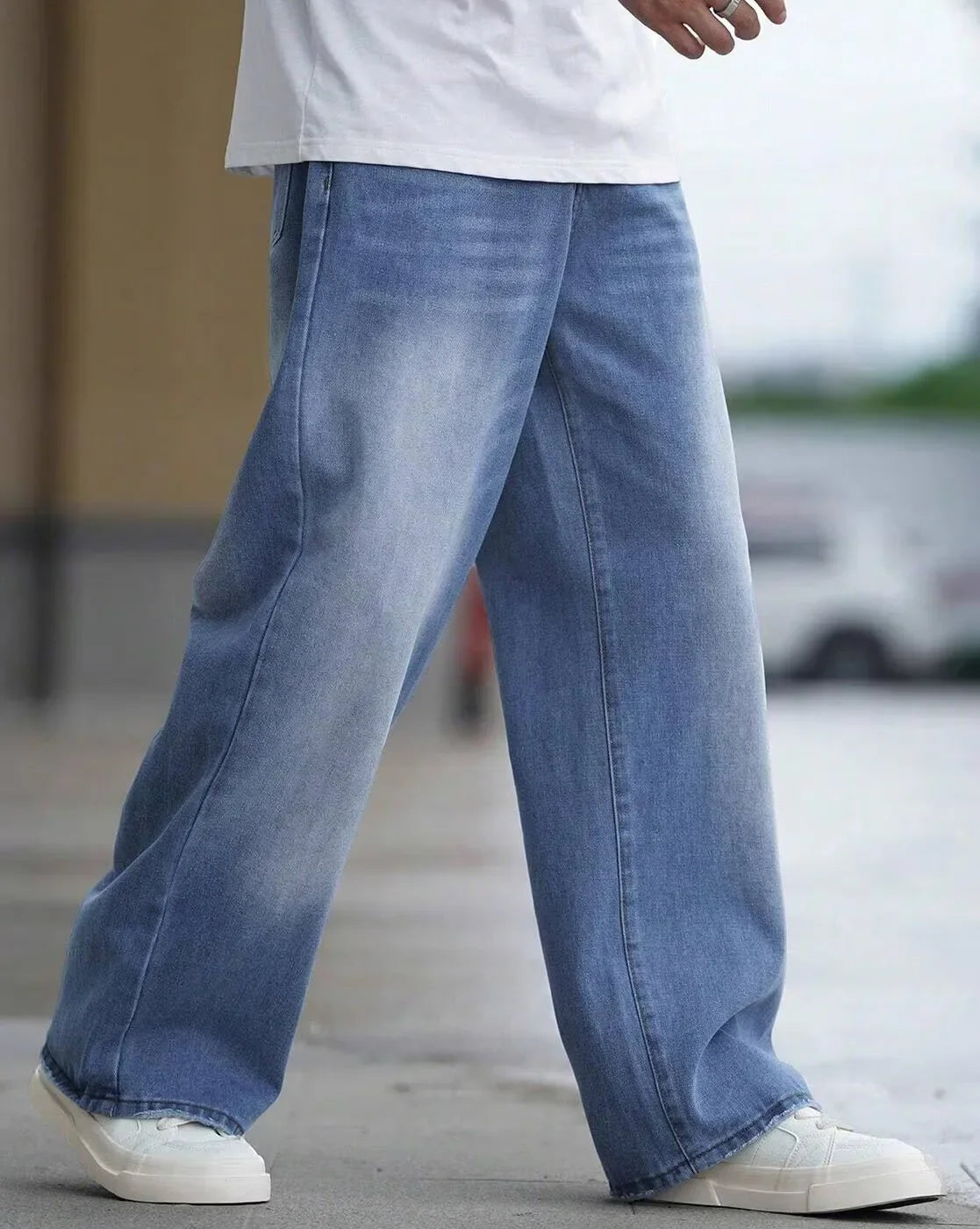 Men Baggy Mid-Rise Jeans
