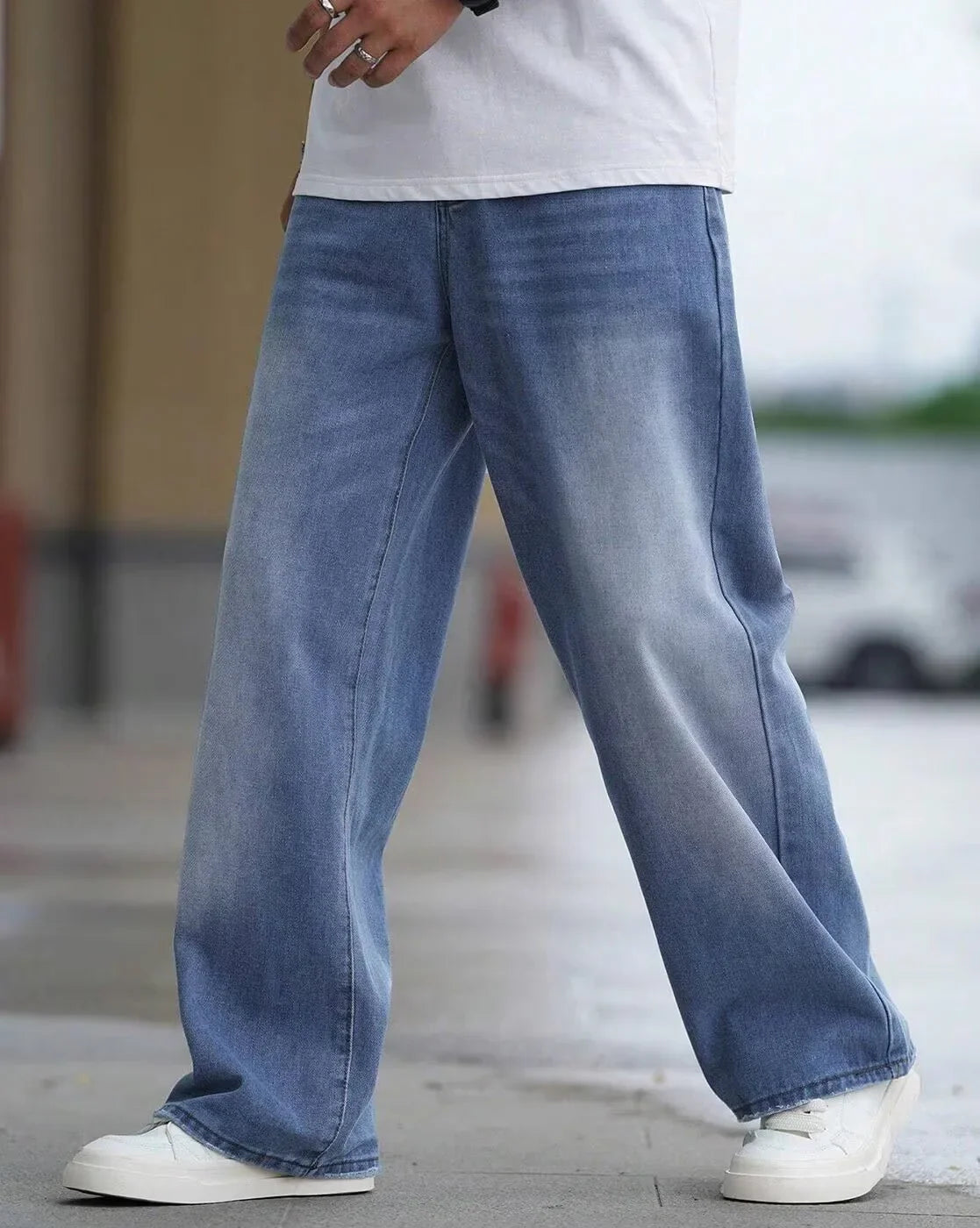 Men Baggy Mid-Rise Jeans