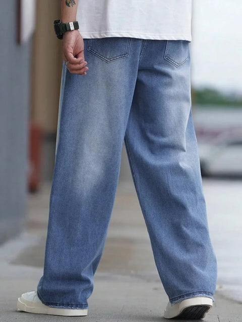 Men Baggy Mid-Rise Jeans