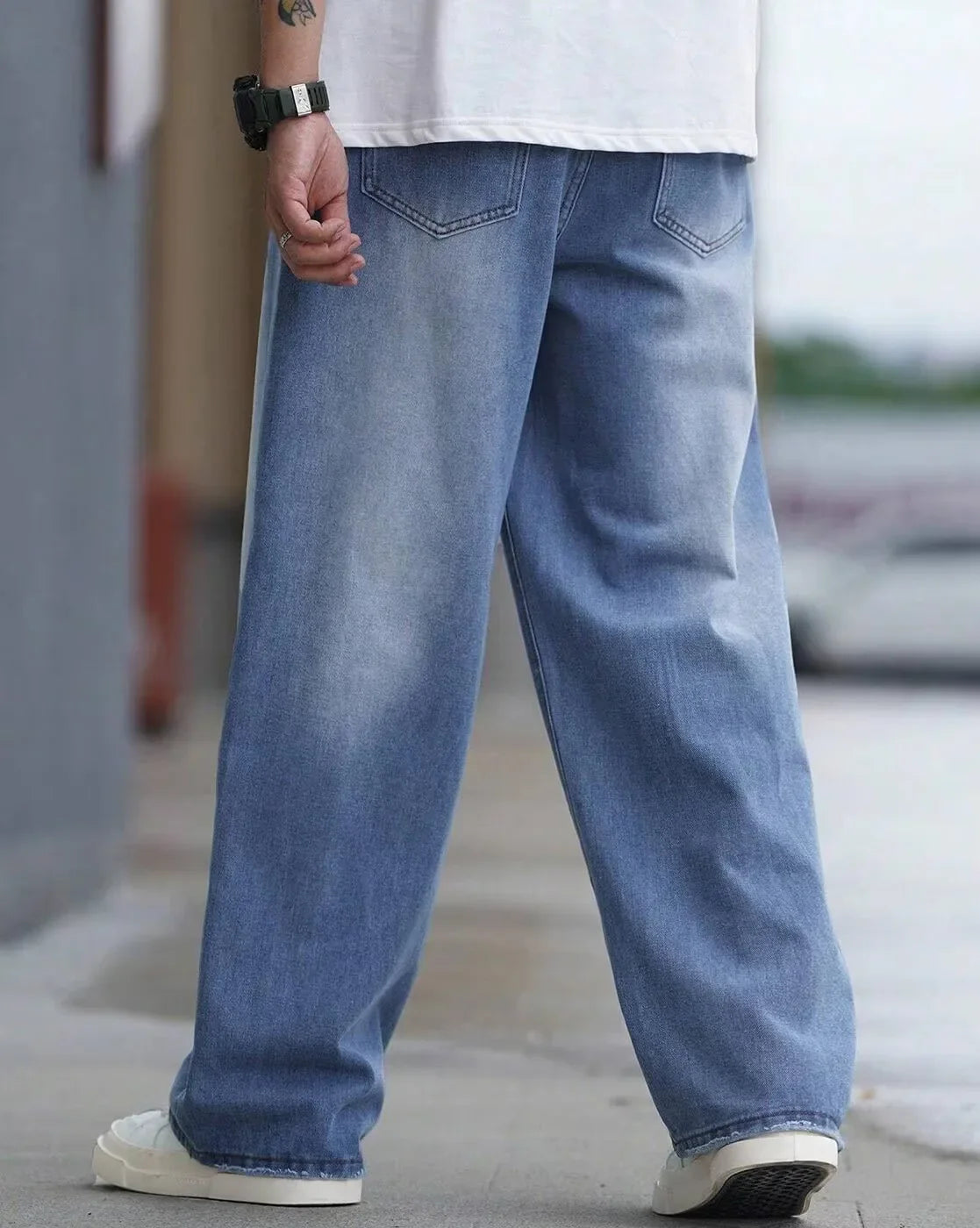 Men Baggy Mid-Rise Jeans