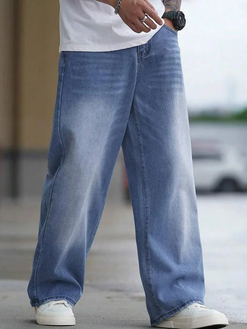 Men Baggy Mid-Rise Jeans