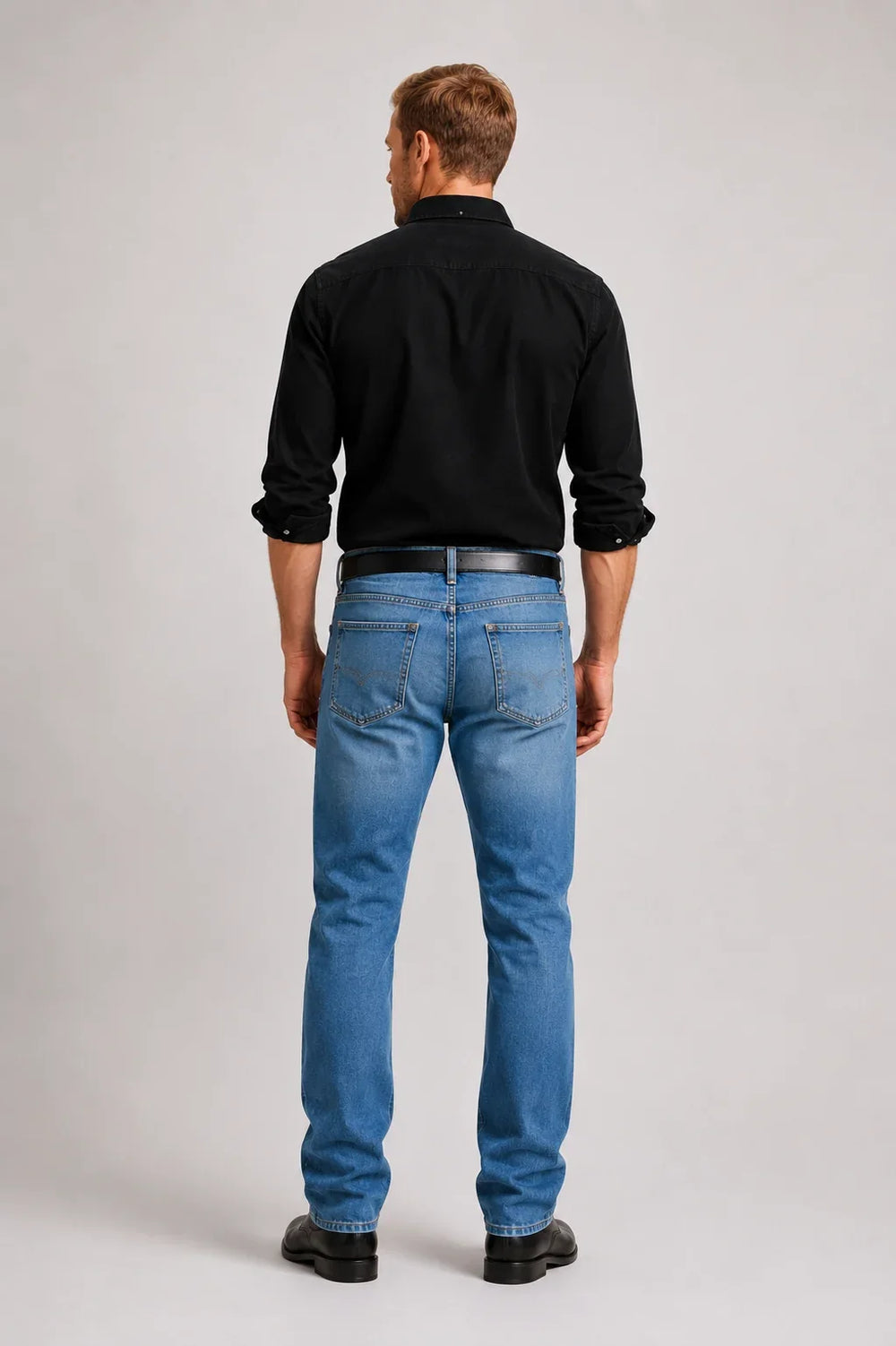 Men's Corduroy Black Shirt Back By Waysho