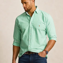 Mint Green Cotton Shirt Front View