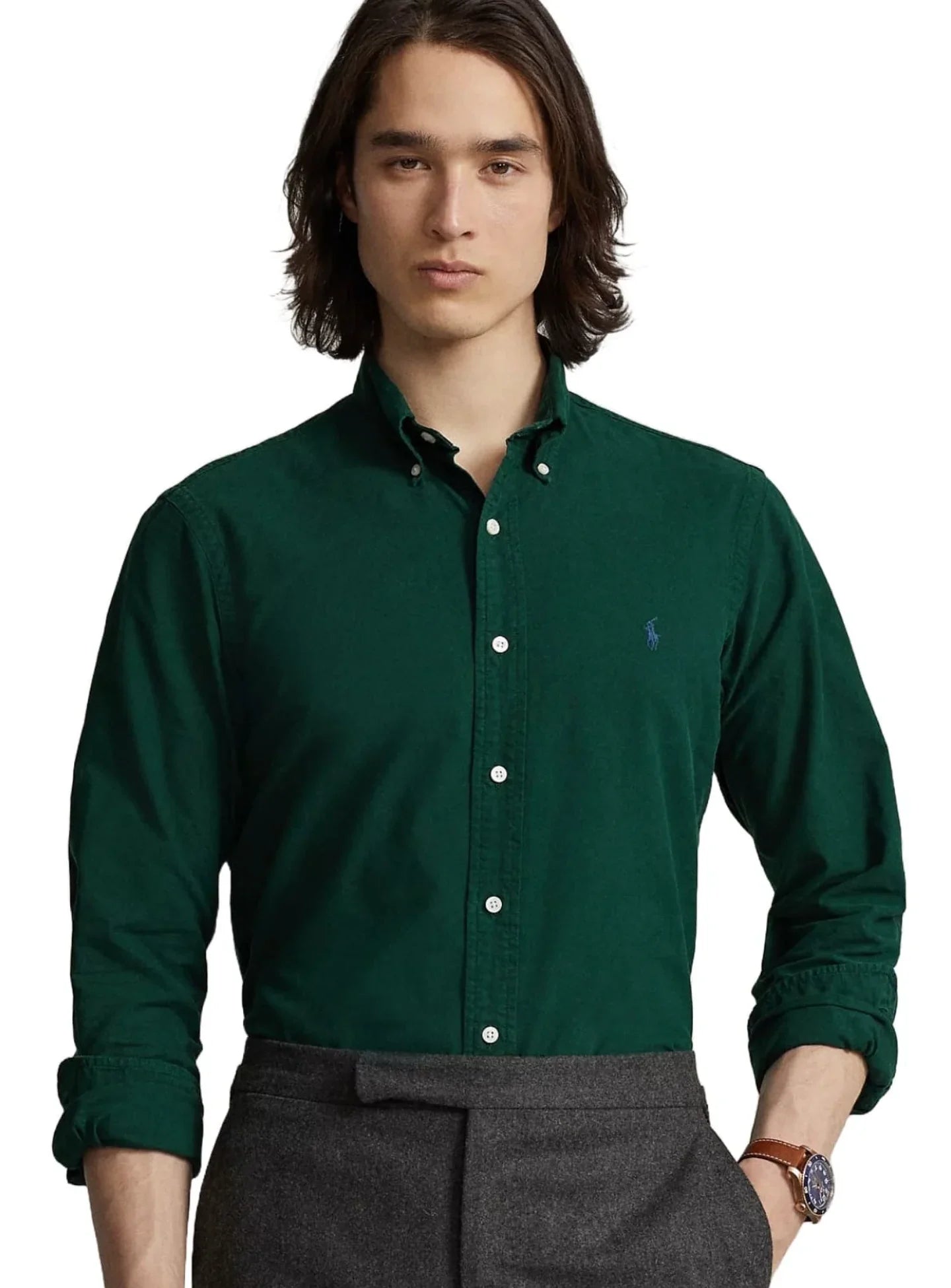 Regular Fit Green Shirt