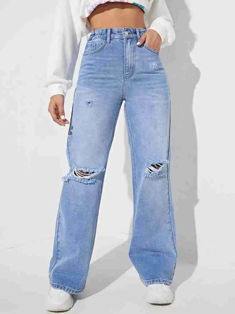 Torn Wide Leg jeans