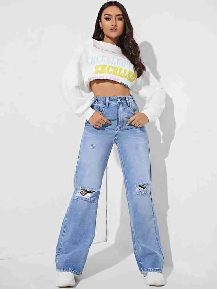 Torn Wide Leg jeans