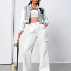 White 6 Pockets Cargo