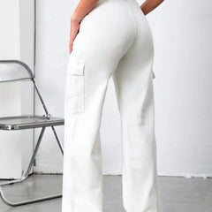 White 6 Pockets Cargo