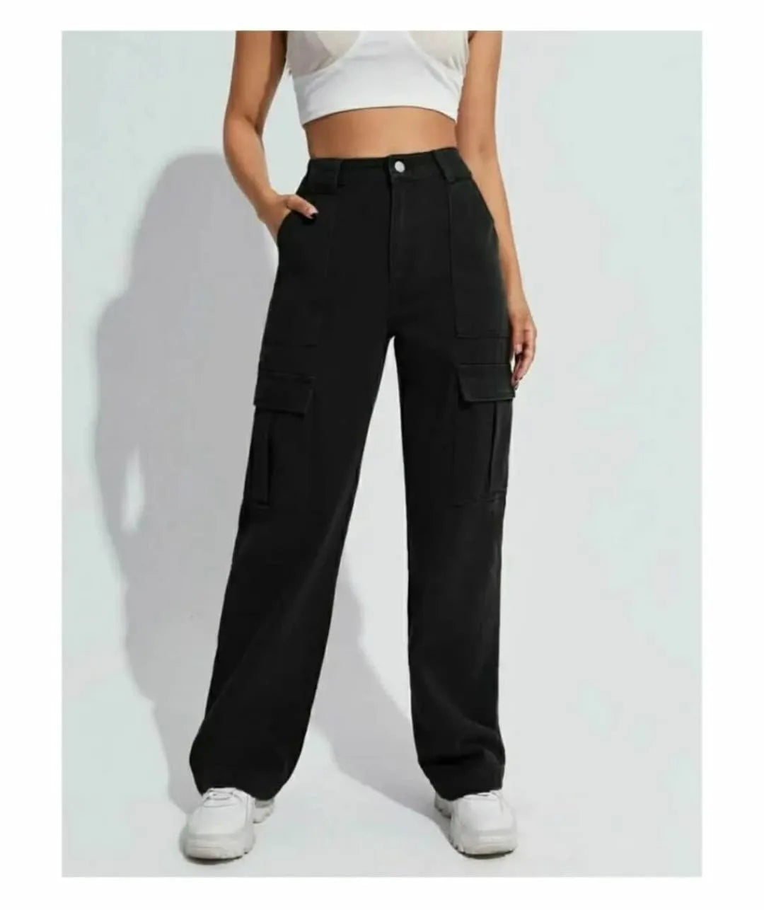 black Cargo Jeans