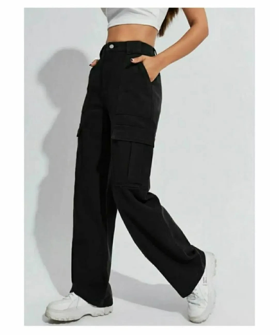 black Cargo Jeans