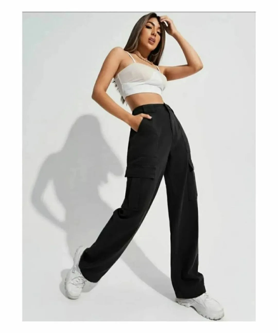 black Cargo Jeans