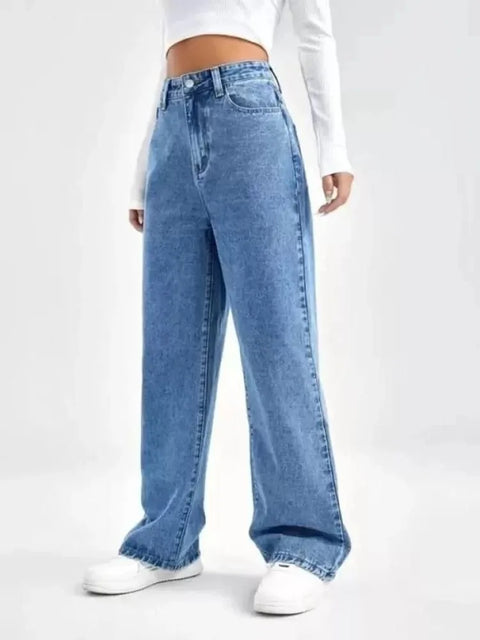 High Rise Blue Jeans