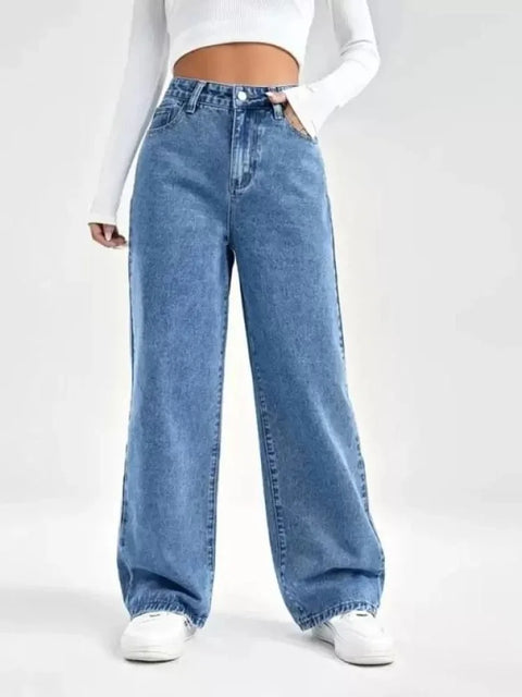 High Rise Blue Jeans