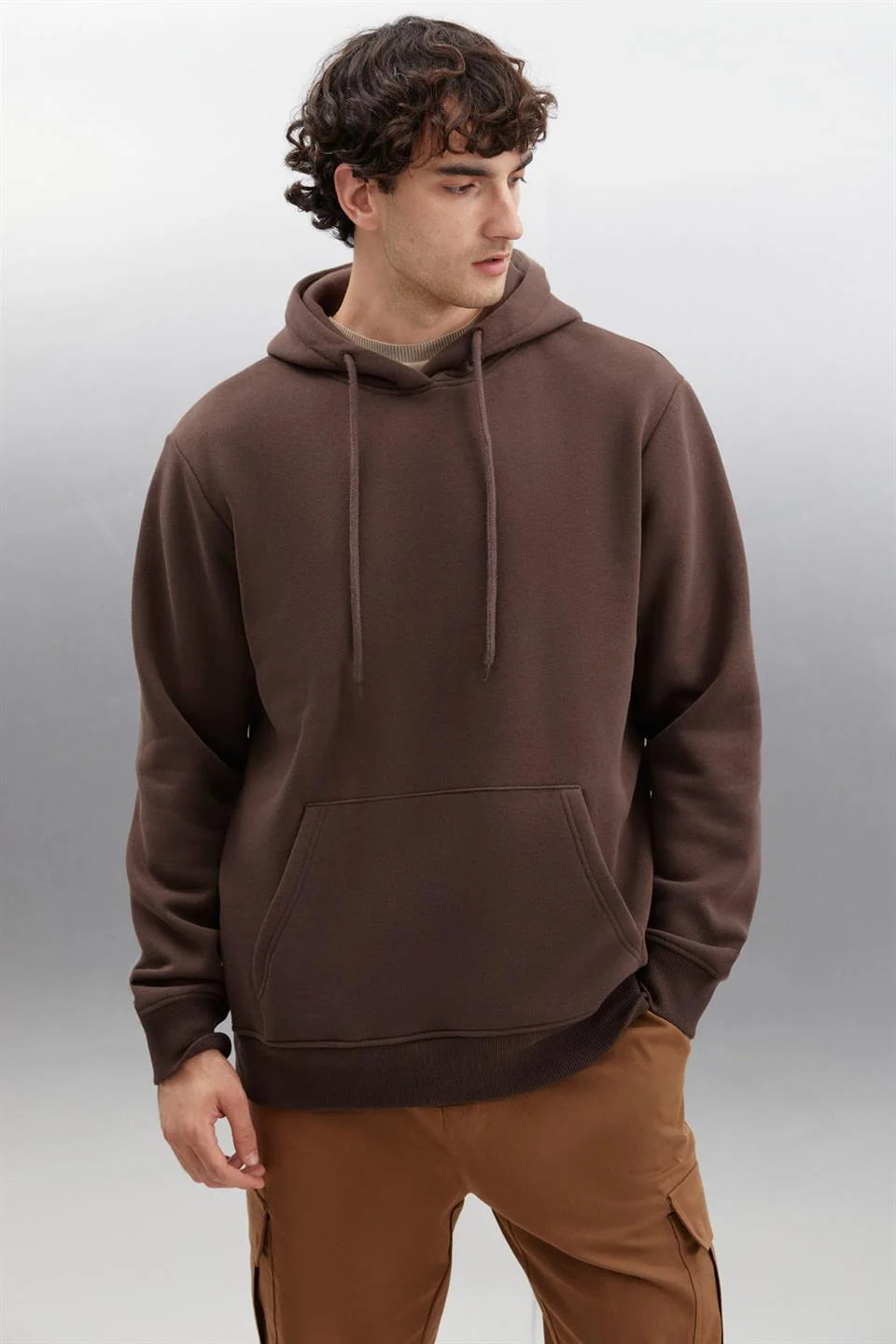 Men Brown Oversized Hoodie