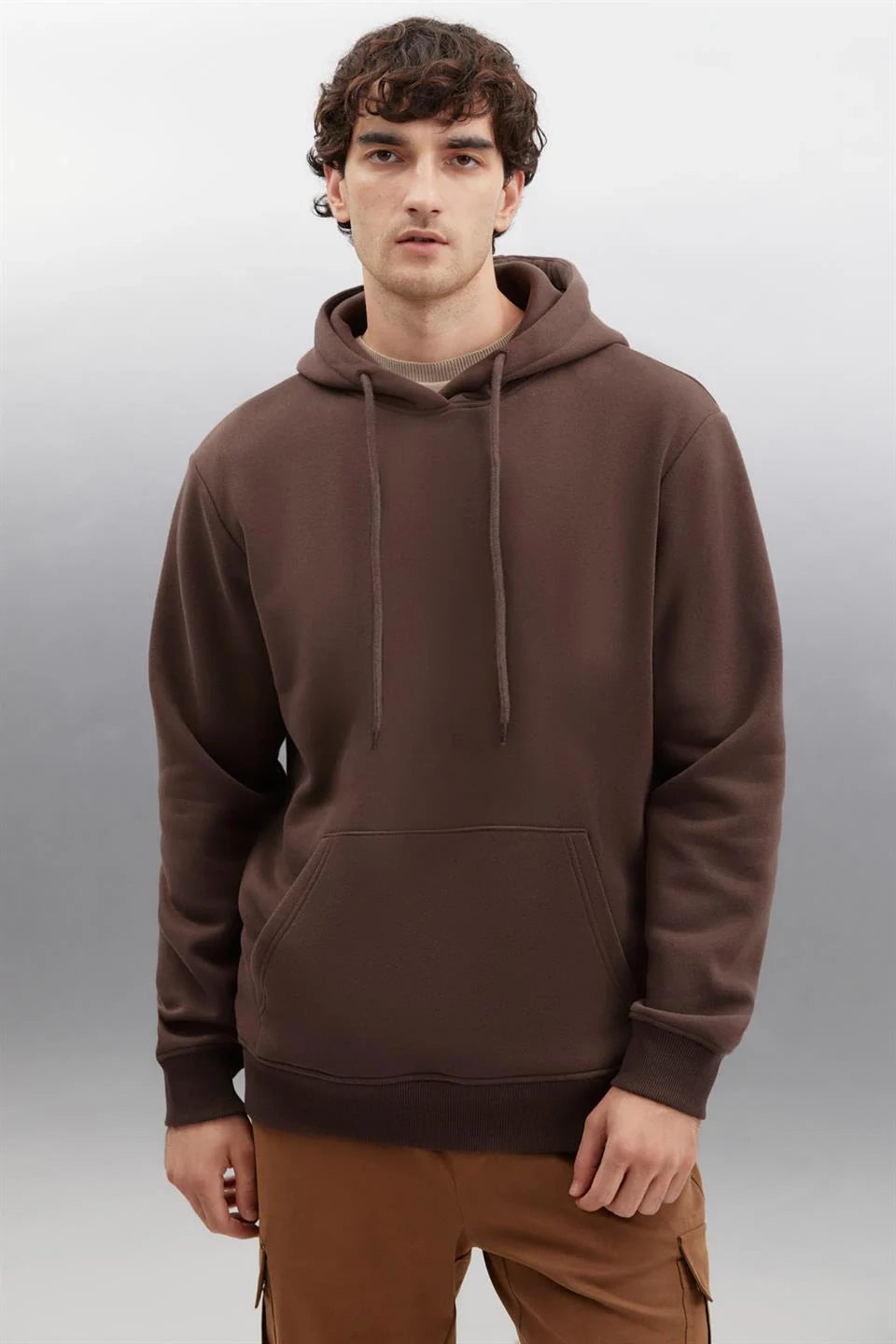 Men Brown Oversized Hoodie
