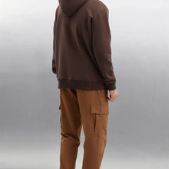 Men Brown Oversized Hoodie