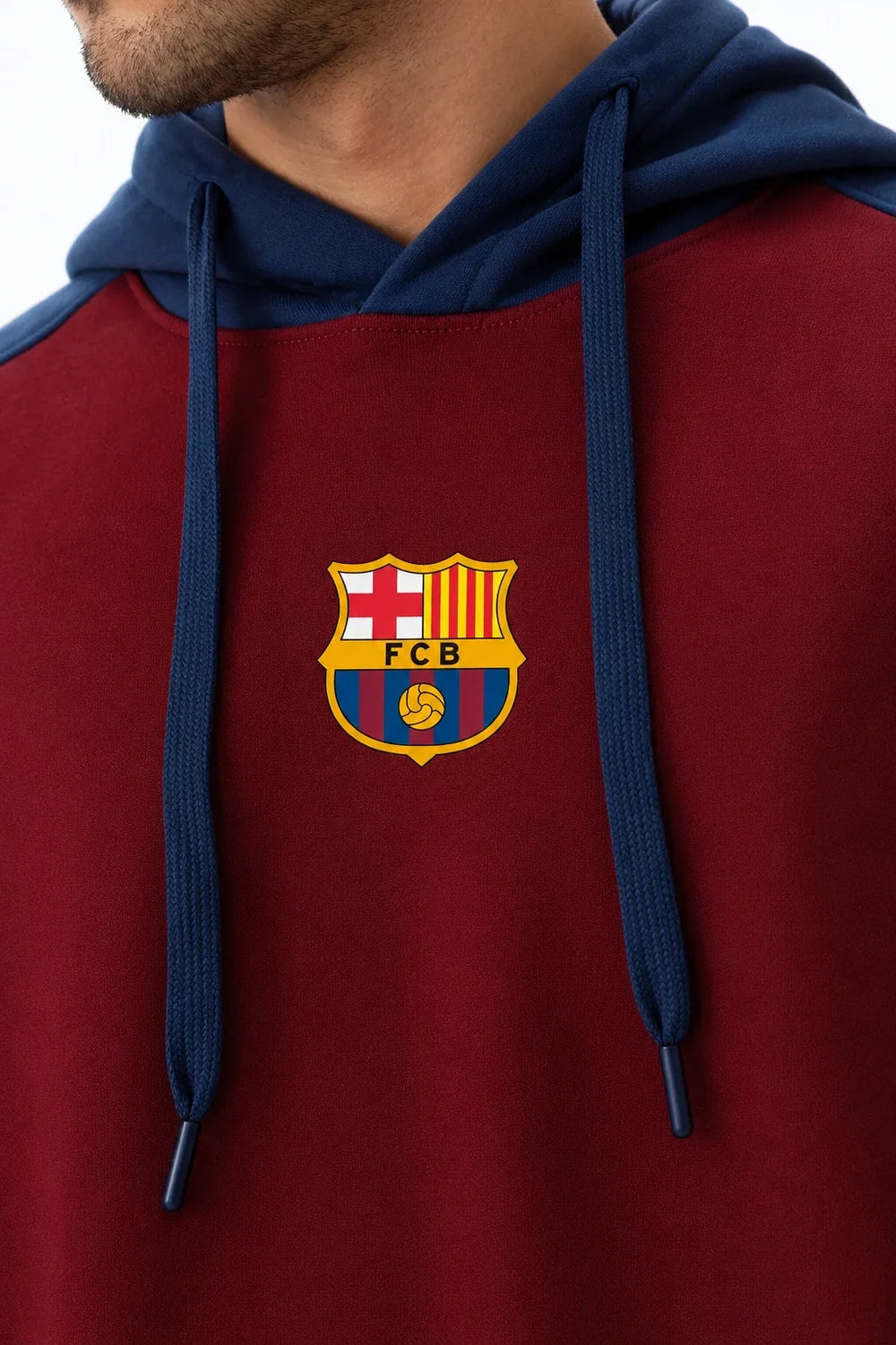 Men’s FC Barcelona Oversized Hoodie Close View by waysho