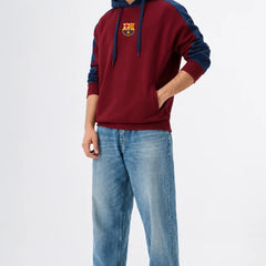 Men’s FC Barcelona Oversized Hoodie full Front View by waysho