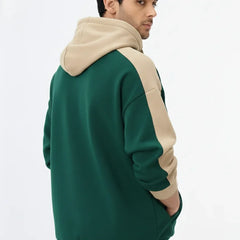 Green & Beige Oversized Hoodie