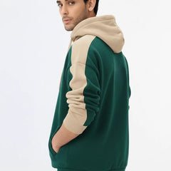 Green & Beige Oversized Hoodie