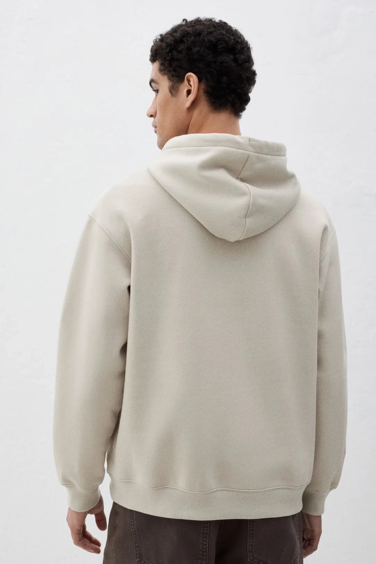 Men Beige Oversized Hoodies