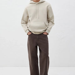 Men Beige Oversized Hoodies