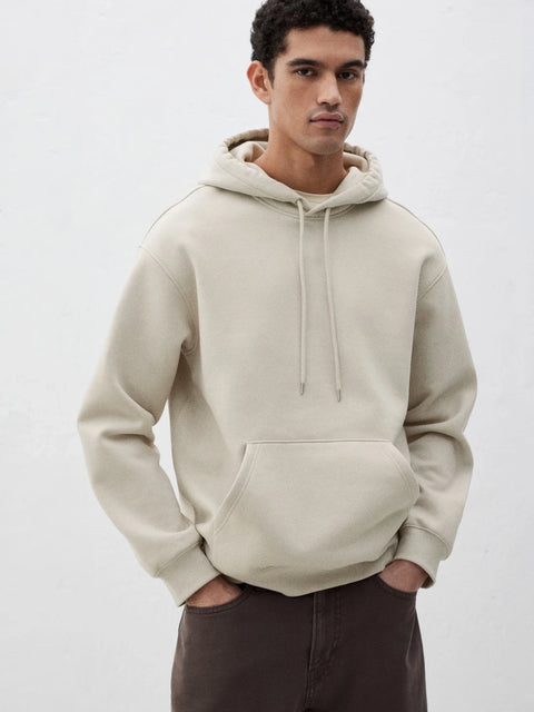Men Beige Oversized Hoodies
