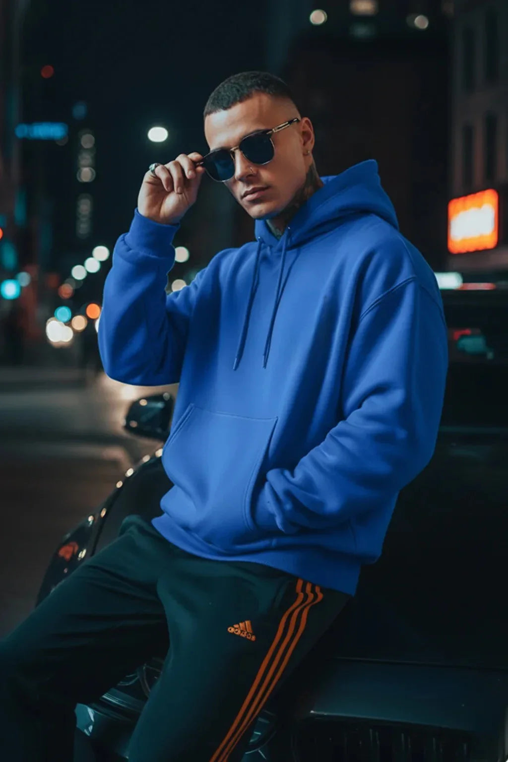 Blue Oversized Hoodie