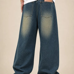 Men's Tint wash baggy jeans Back by waysho