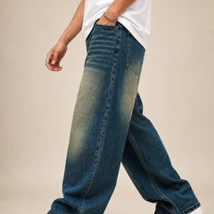 Men's Tint wash baggy jeans Side by waysho