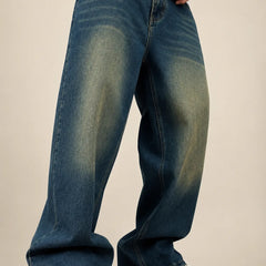 Men's Tint wash baggy jeans front by waysho