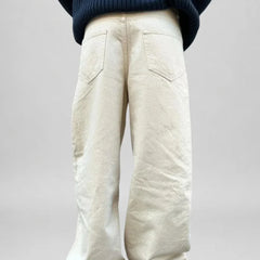 Men's Beige Loose Fit Baggy Jeans Back view by waysho