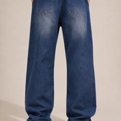 men's blue shaded baggy jeans back by waysho