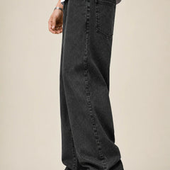 Waysho Men's Charcoal Black Baggy Jeans Left view