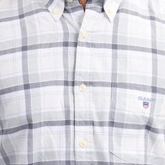 Waysho Men's Grey Check Cotton Shirt Close View