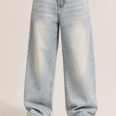LIGHT GREY SUPER BAGGY JEANS