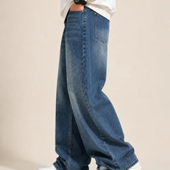 mens medium blue baggy jeans left y waysho