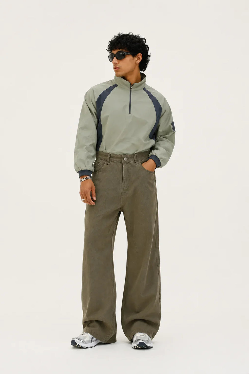 OLIVE GREEN LOOSE FIT BAGGY